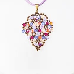 Pendant 30cm - Terence Grapes-Mauve Suedine - Pendant 30cm - Laiton bronze